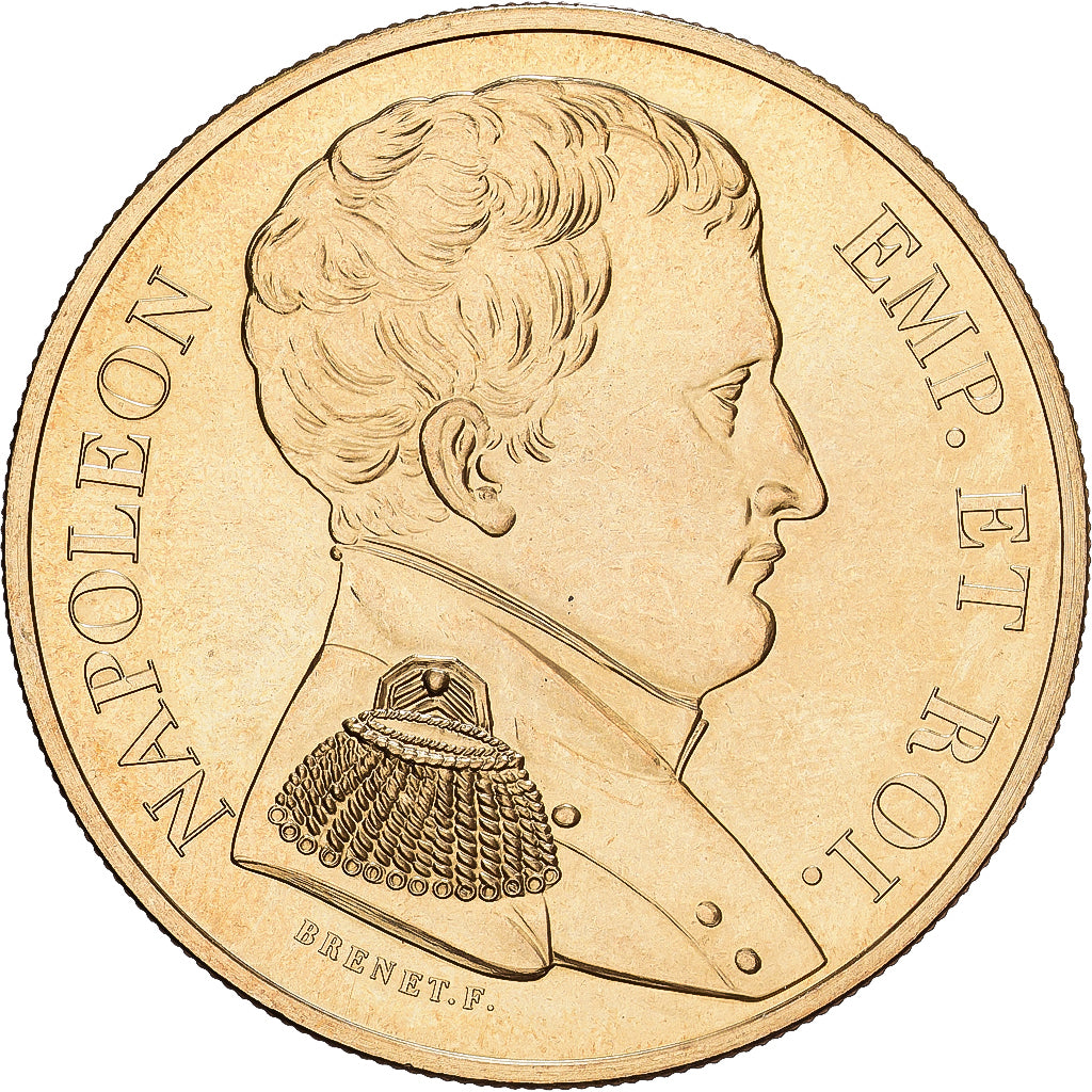 France, Medal, Napoléon Empereur et Roi, Copper-Nickel Gilt, Brenet, MS(63)