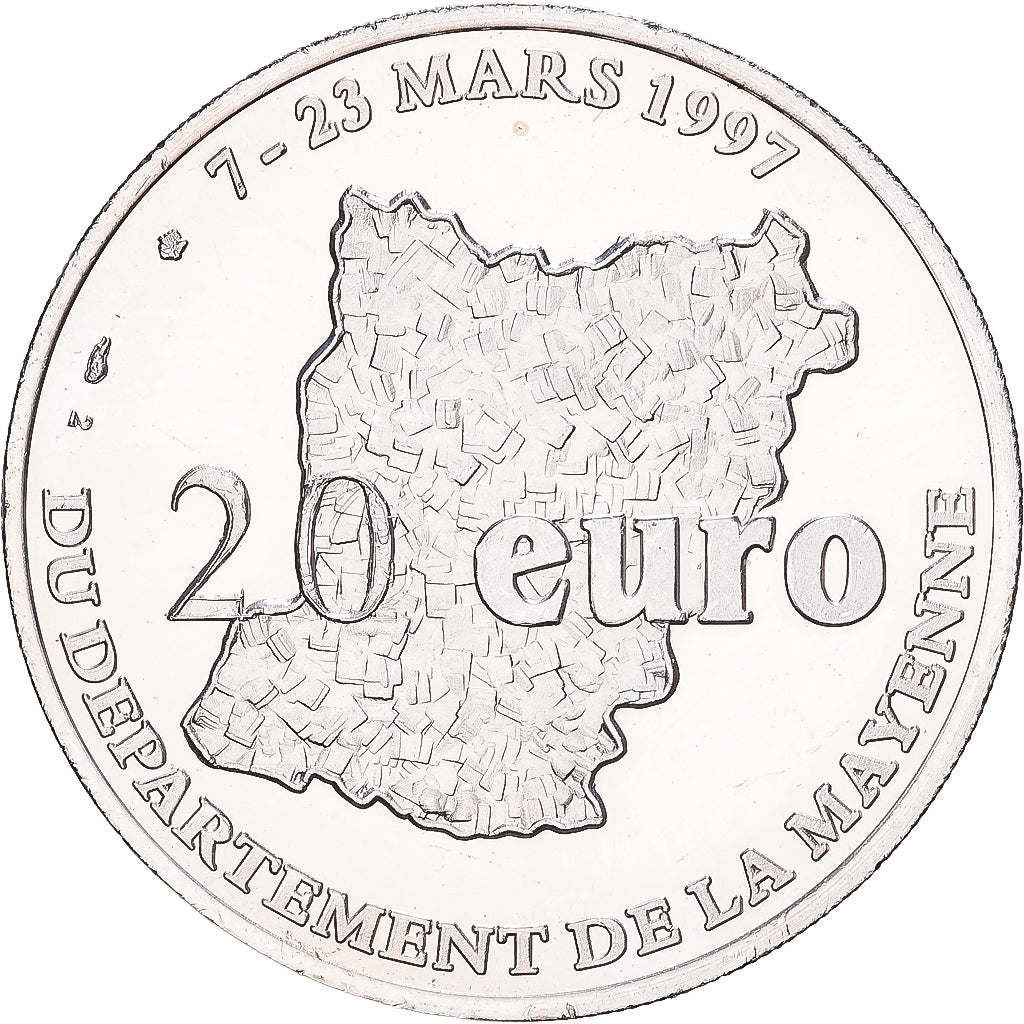 Francia, 20 Euro, Département de la Mayenne, 1997, Argento, SPL