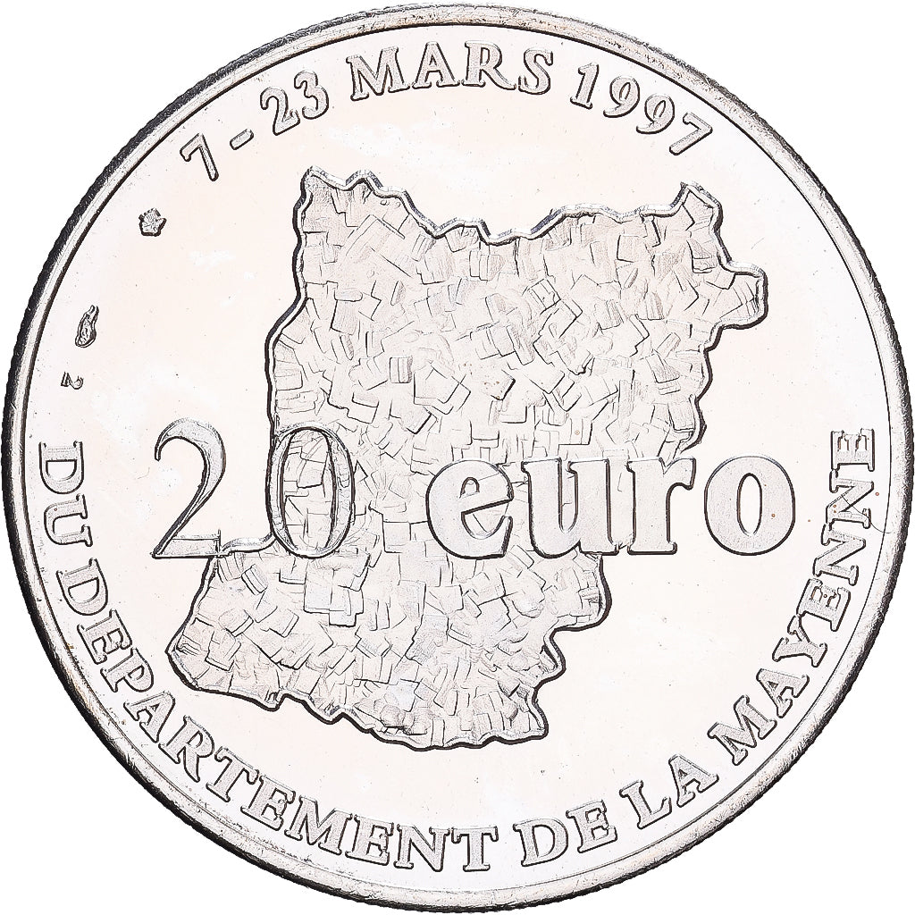 Francia, 20 Euro, Ville de Mayenne, 1997, Argento, SPL