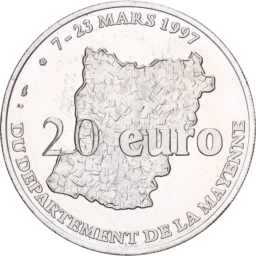 Francia, 20 Euro, Ville de Laval, 1997, Argento, SPL