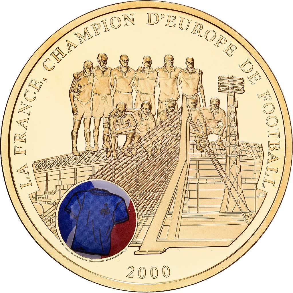 Frankreich, Medaille, Football, la France, Champion d'Europe, 2000, Copper Gilt
