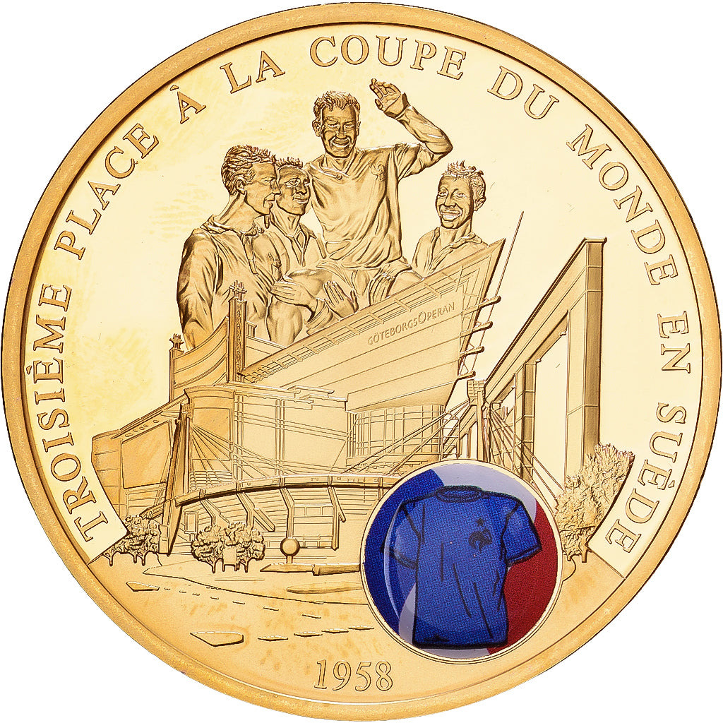 Francia, medaglia, Coupe du Monde de Football, Sweden, 1958, Rame dorato, SPL
