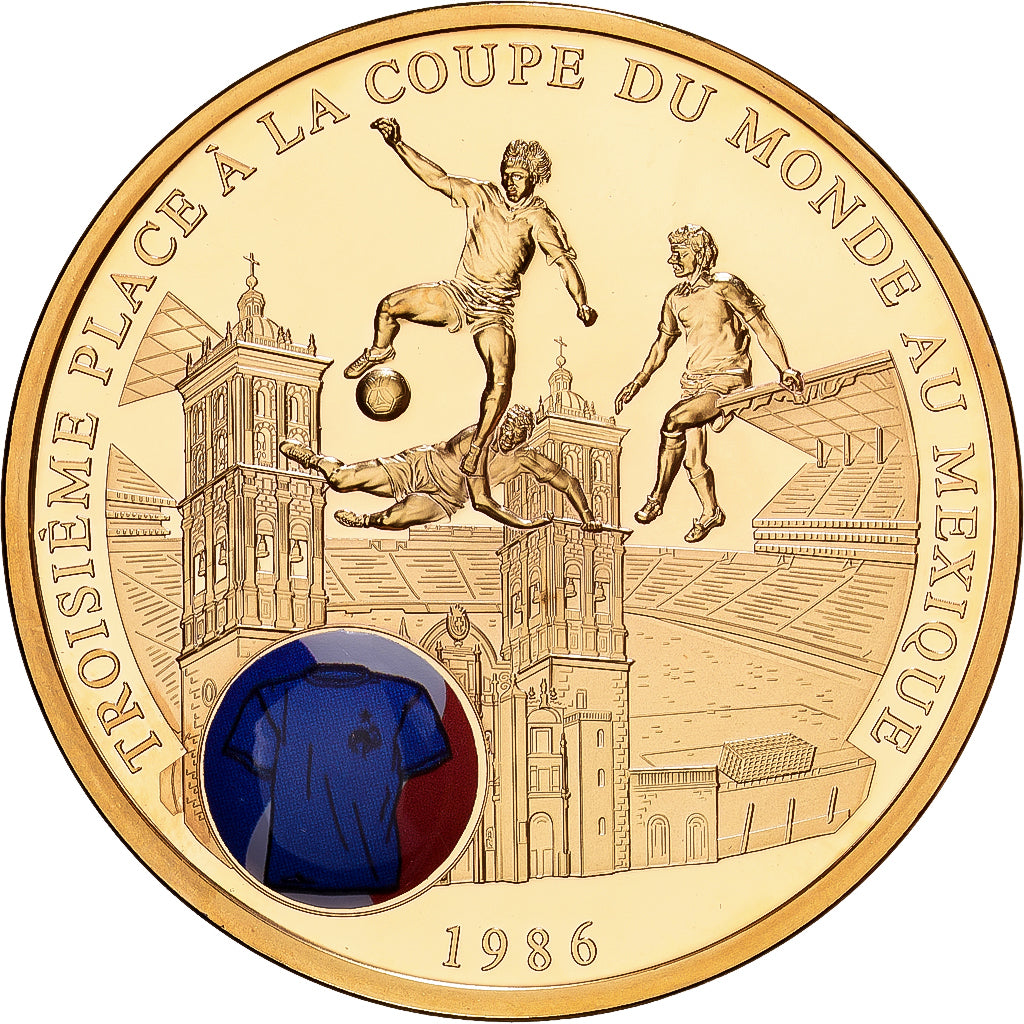 Frankreich, Medaille, Coupe du Monde de Football au Mexique, 1986, Copper Gilt