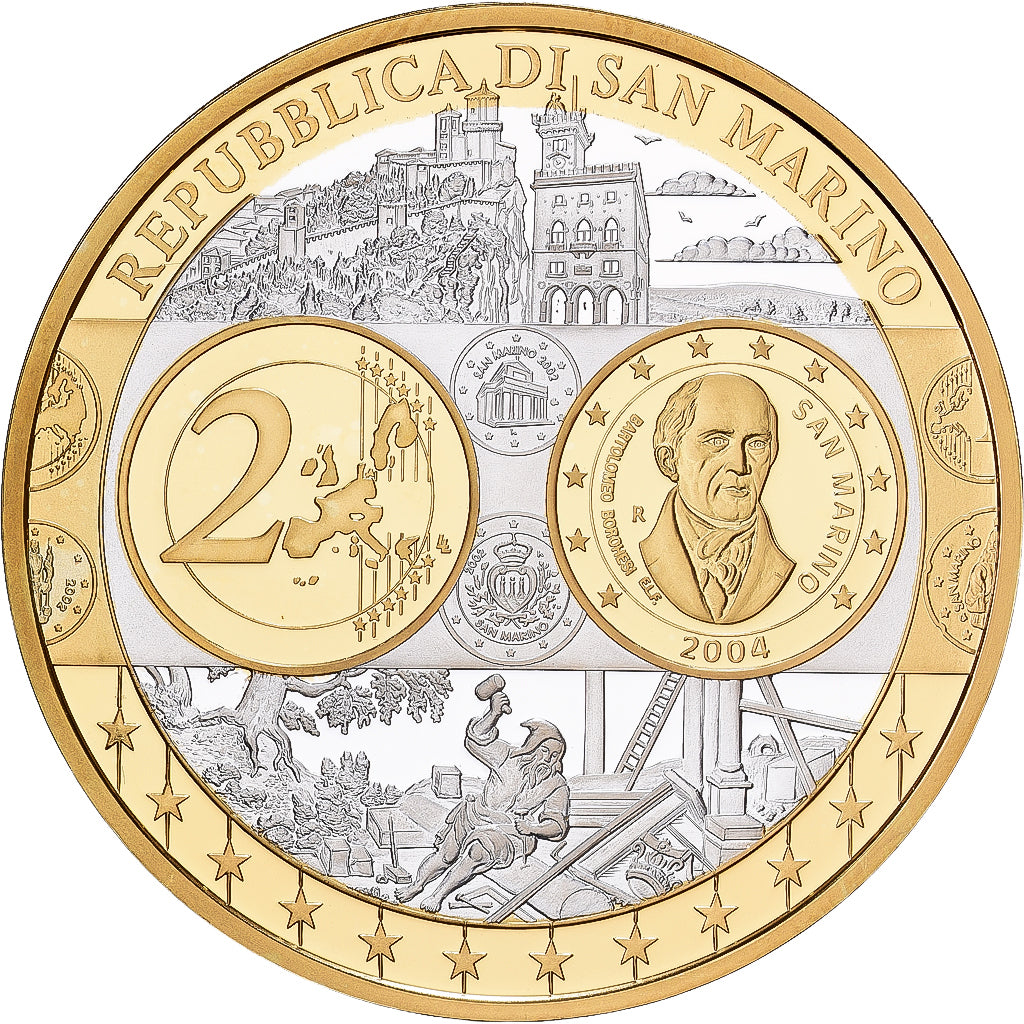 San Marino, medaglia, Europa, Argento, FDC