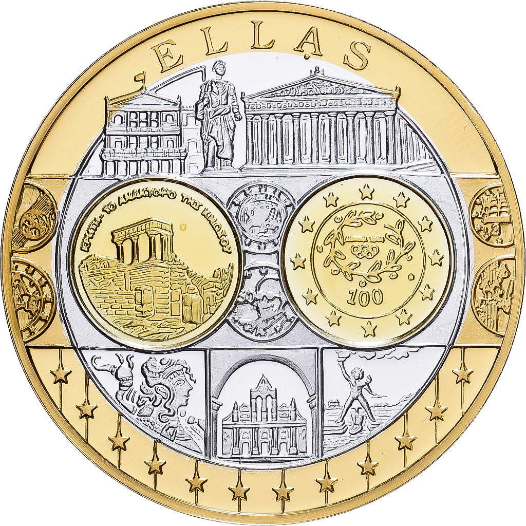 Grecia, medaglia, Europa, Argento, FDC