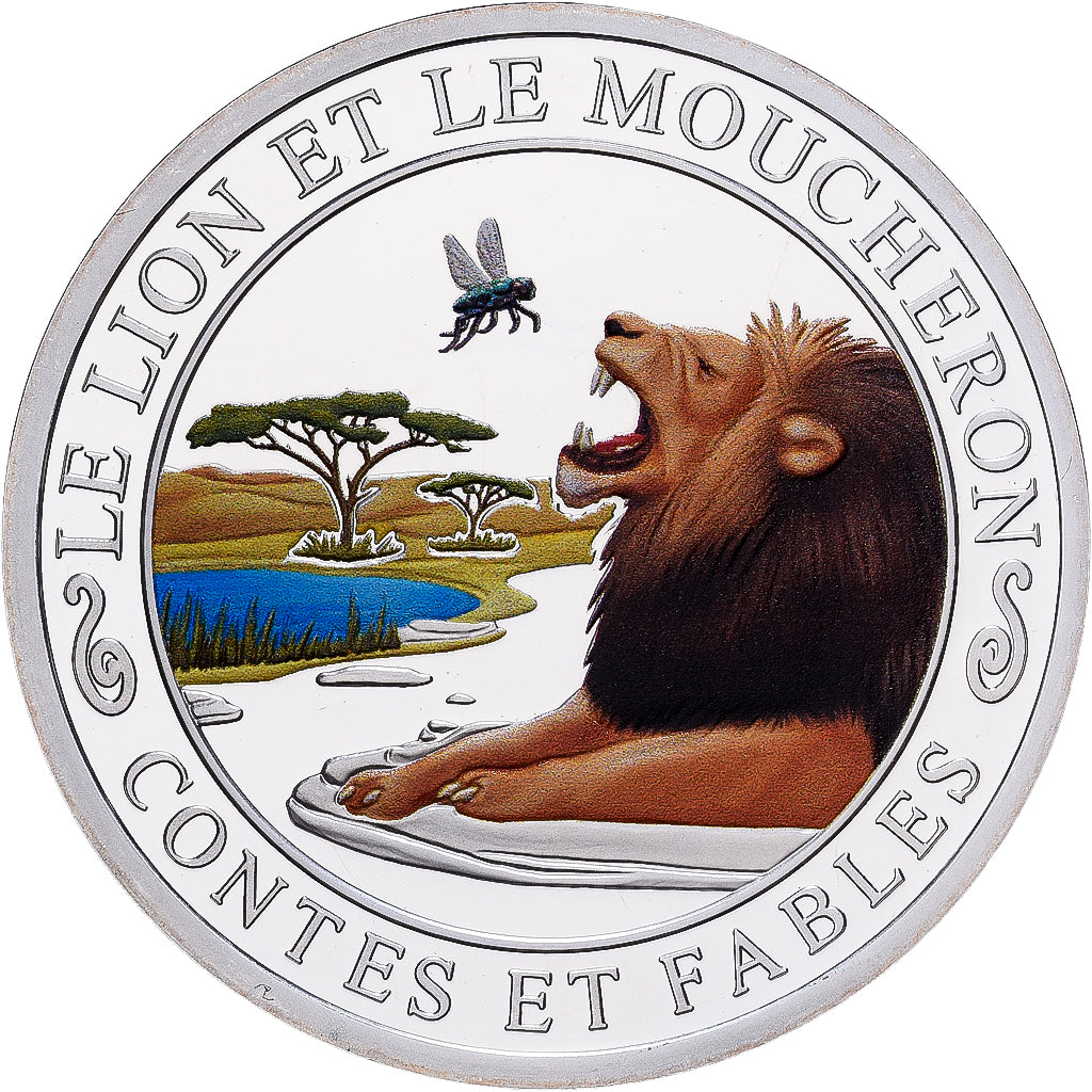 Frankreich, Medaille, Contes et Fables, Le Lion et le Moucheron, Silber, UNZ+