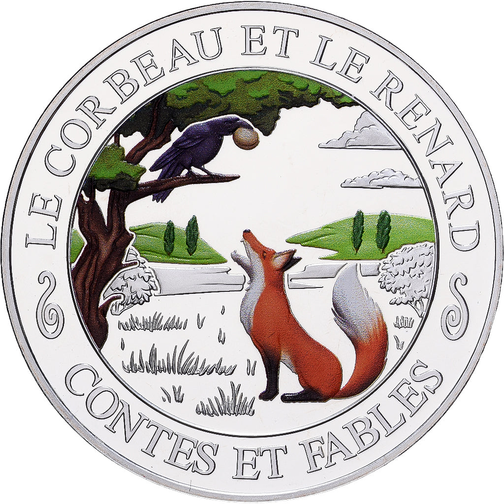 Francia, medaglia, Contes et Fables, Le Corbeau et le Renard, Argento, FDC