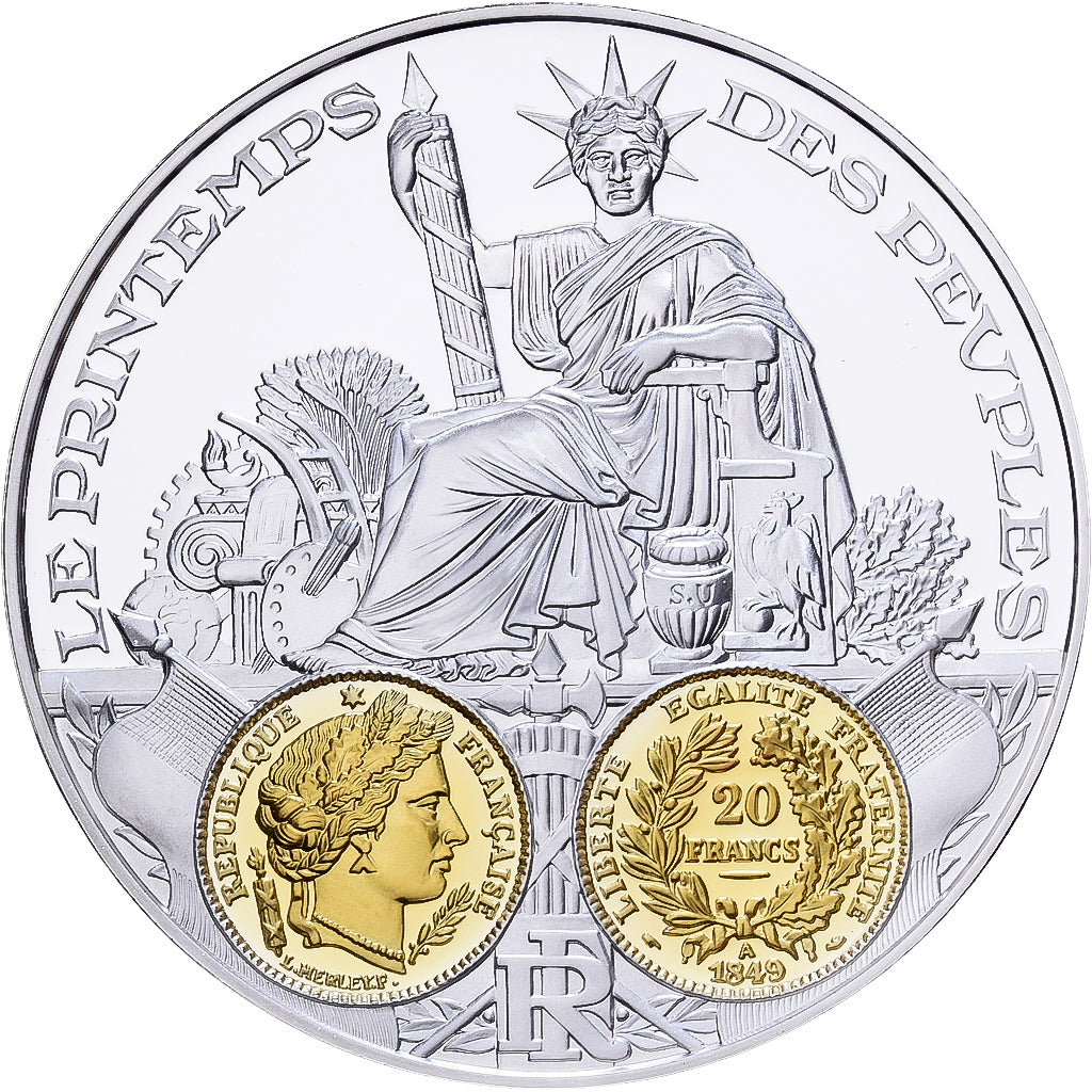 Frankreich, Medaille, 2000 Ans d'Histoire Monétaire, 20 Francs Cérès, Silber