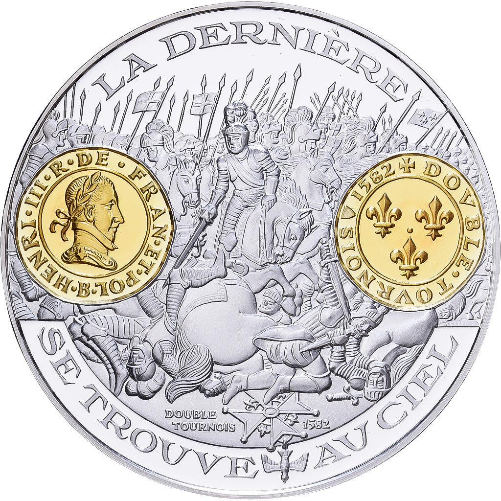 Francia, medalla, Histoire Monétaire, Double Tournois Henri III, Plata, FDC