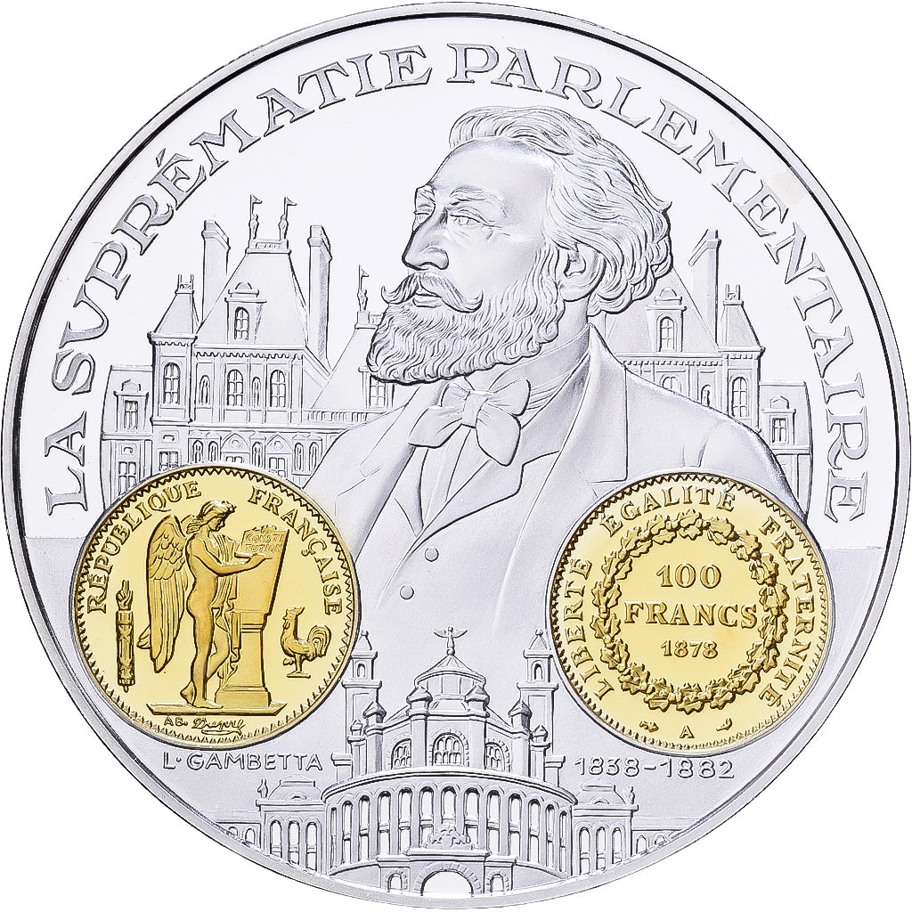 Francia, medalla, Histoire Monétaire, 100 Francs Génie, Plata, FDC