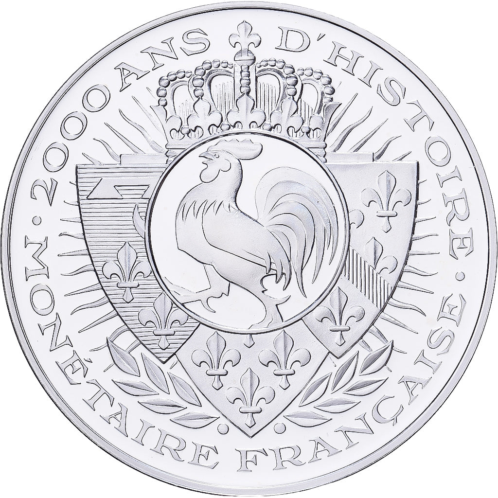 Francia, medalla, Histoire Monétaire, 100 Francs Génie, Plata, FDC