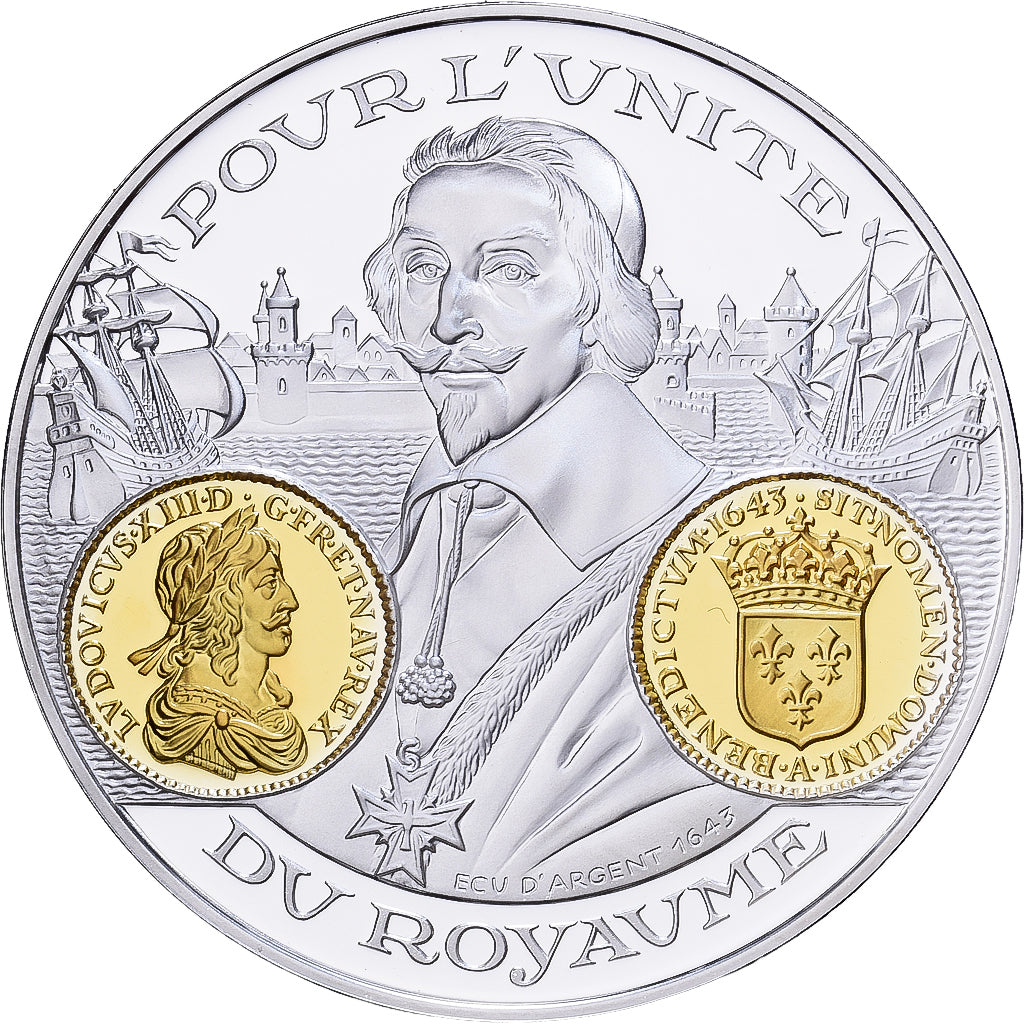 France, Medal, Histoire Monétaire, Ecu d'Argent, Louis XIII, Silver, MS(65-70)