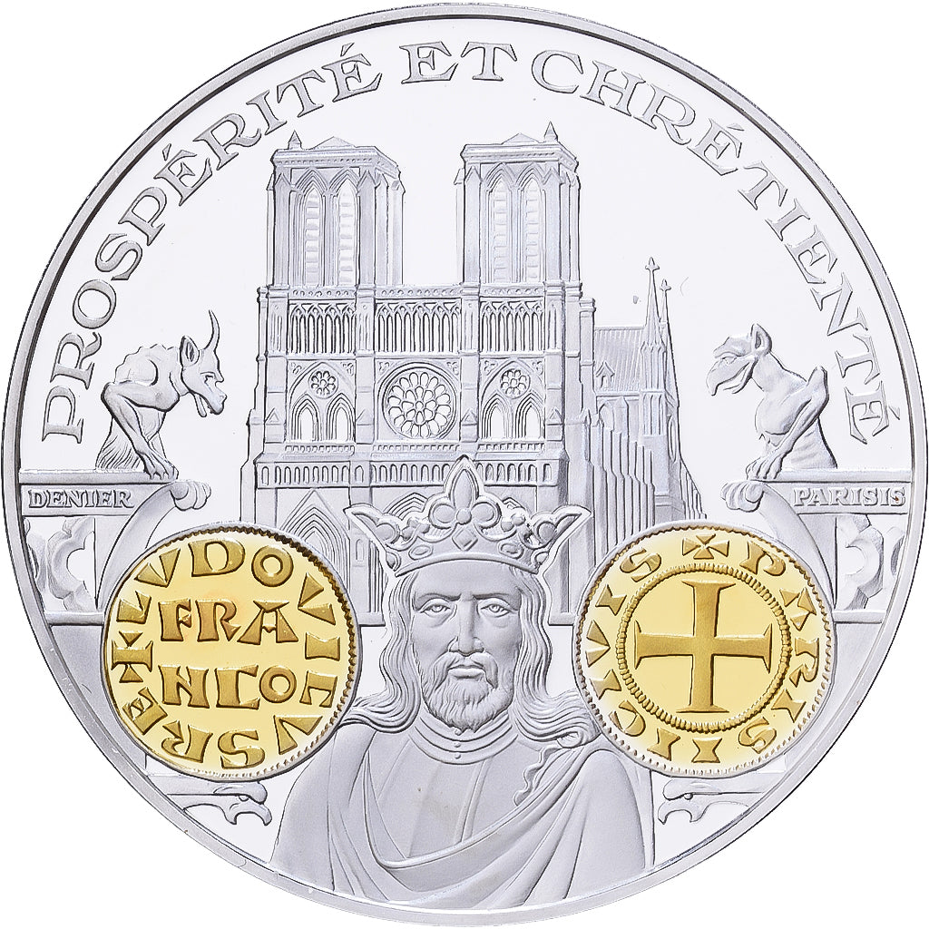 France, Médaille, Histoire Monétaire, Denier Parisis, Louis VII, Argent, FDC