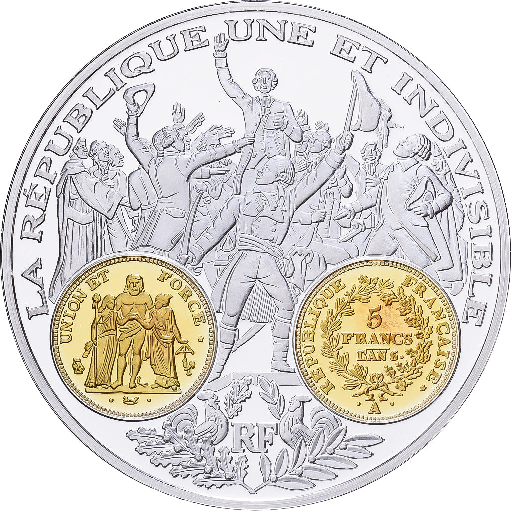 France, Medal, Histoire Monétaire, 5 Francs Union et Force, Silver, MS(65-70)