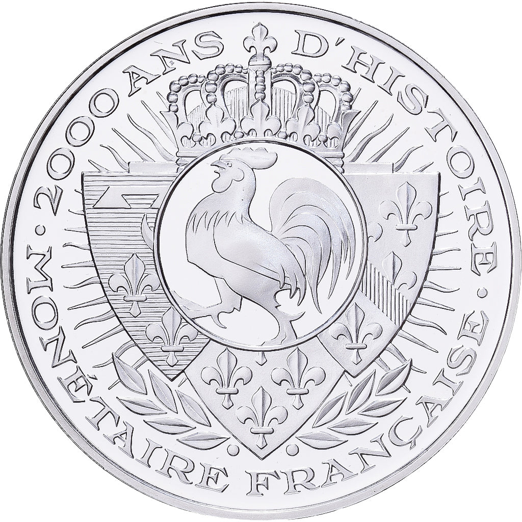 França, medalha, Histoire Monétaire, Triens, Prata, MS(65-70)
