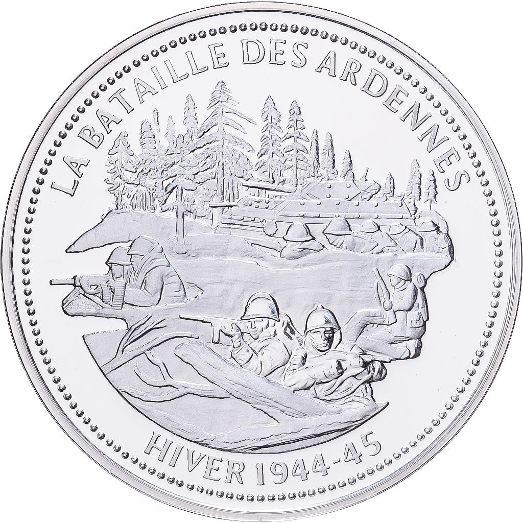 France, Medal, La Bataille des Ardennes, Silver, MS(65-70)