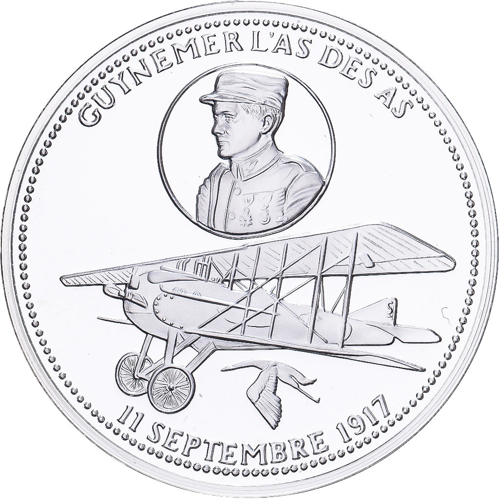 France, Médaille, Les as de l'aviation, Guynemer, Argent, FDC