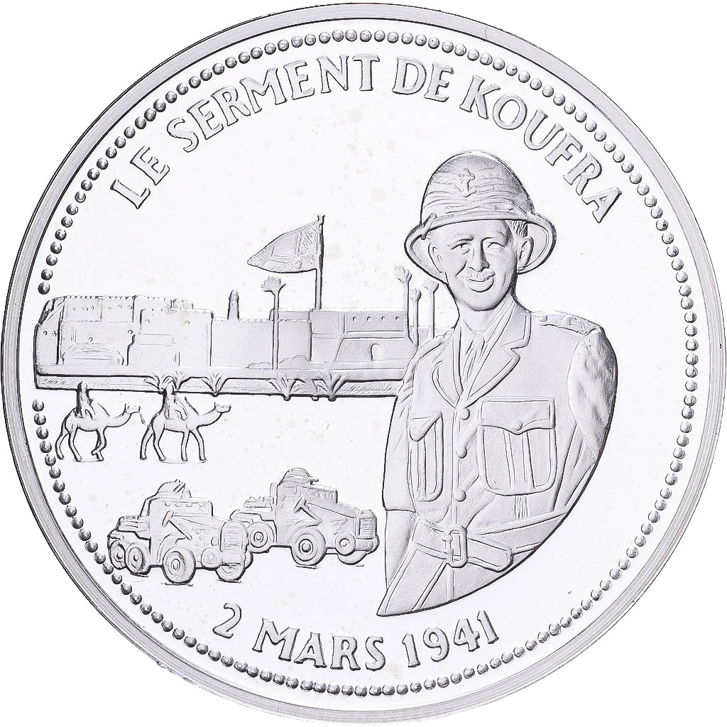 France, Medal, Le Serment de Koufra, Silver, MS(65-70)