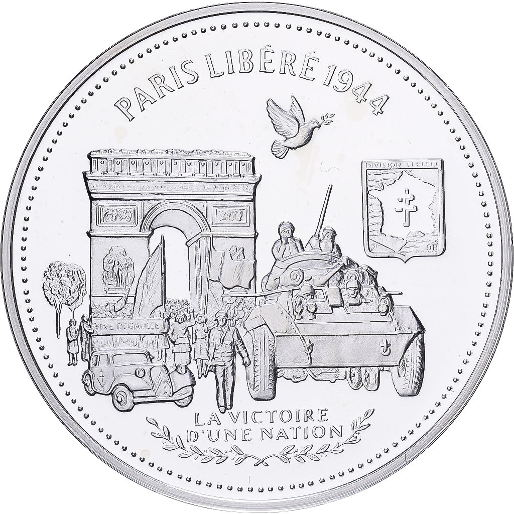 Francia, medalla, Paris Libéré 1944, Plata, FDC