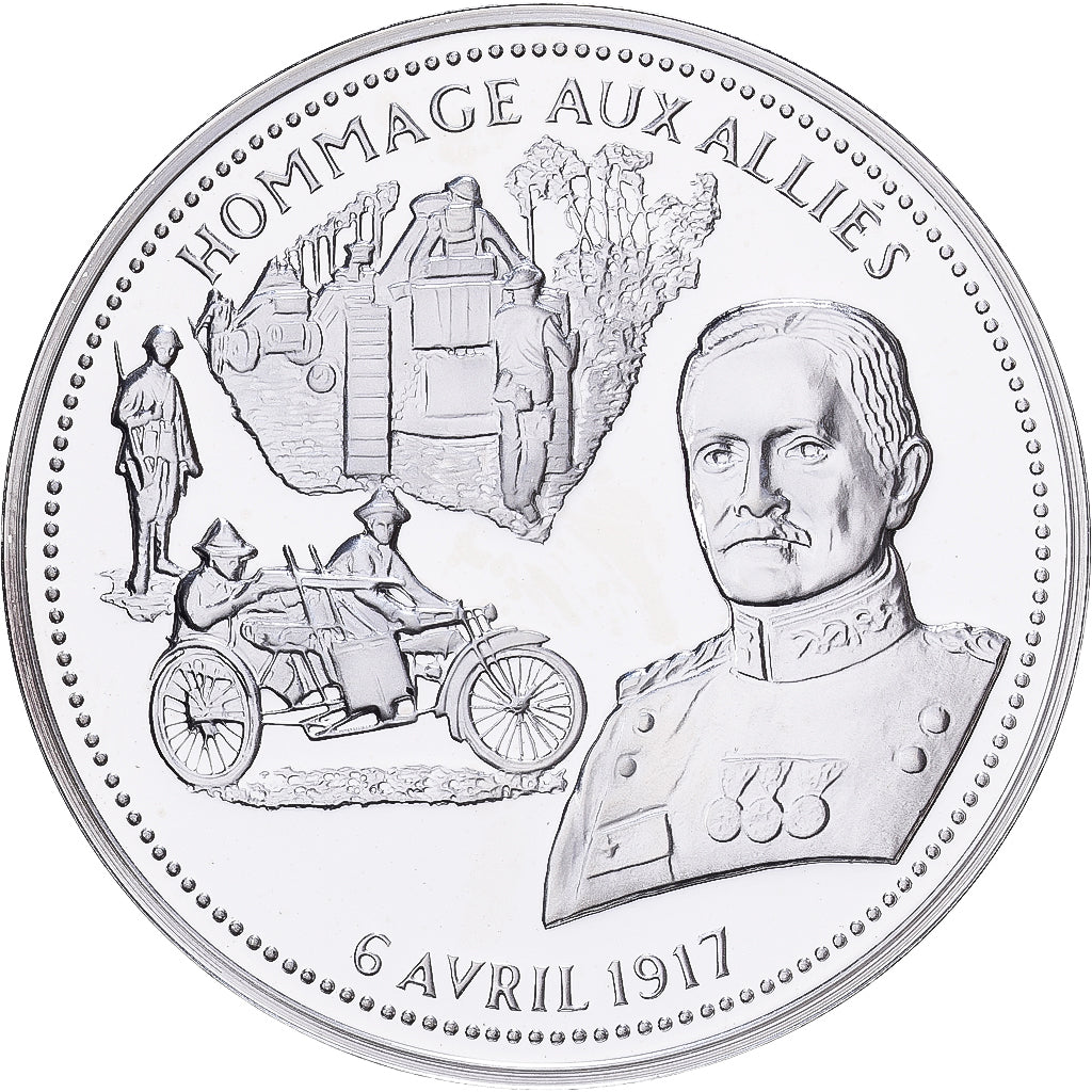 France, Medal, Hommage aux alliés, Silver, MS(65-70)