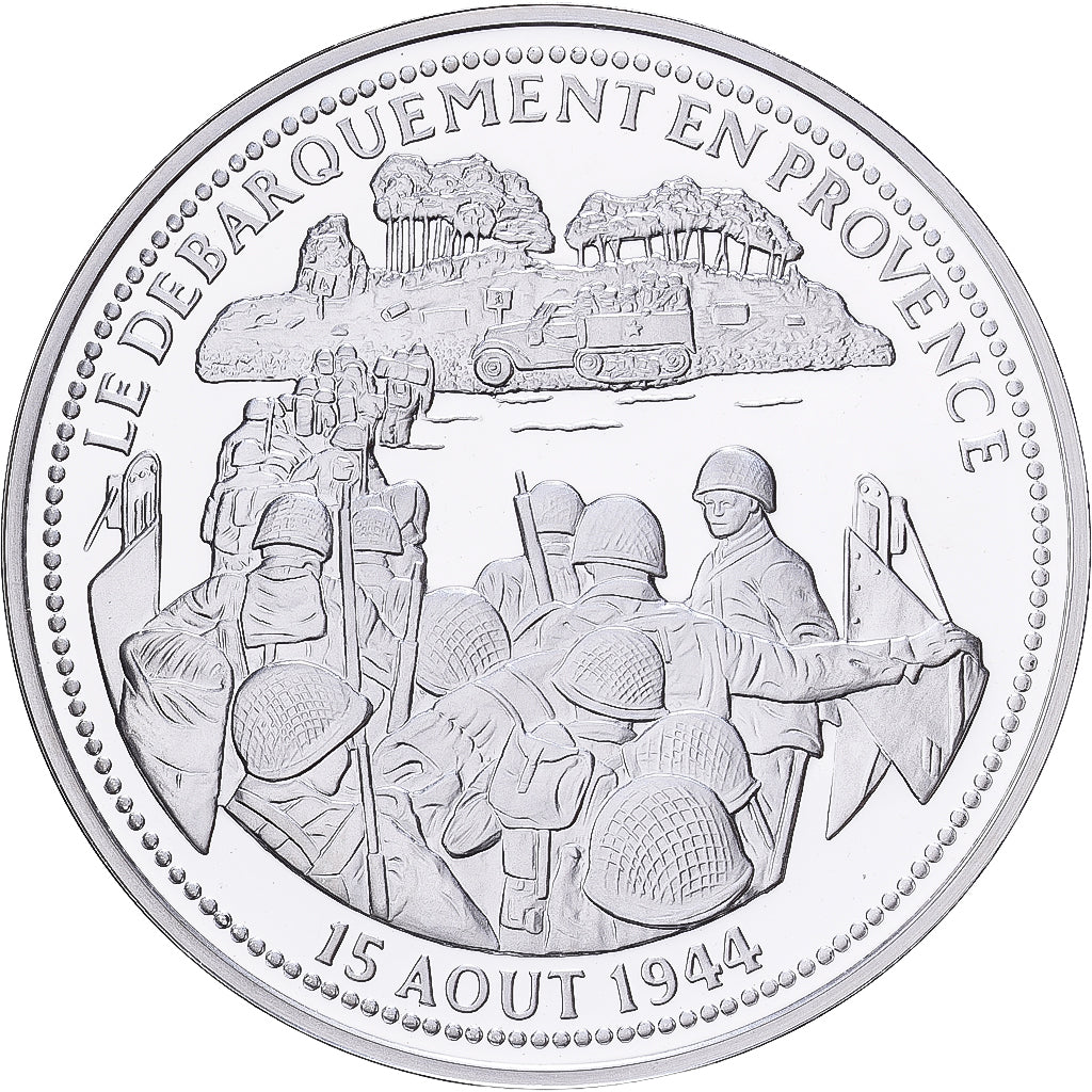 Francia, medalla, Le Débarquement en Provence, Plata, FDC