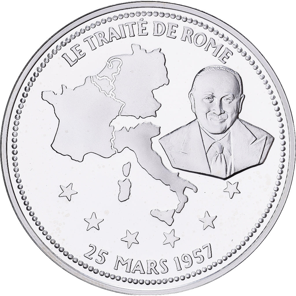 France, Medal, Le Traité de Rome, Silver, MS(65-70)