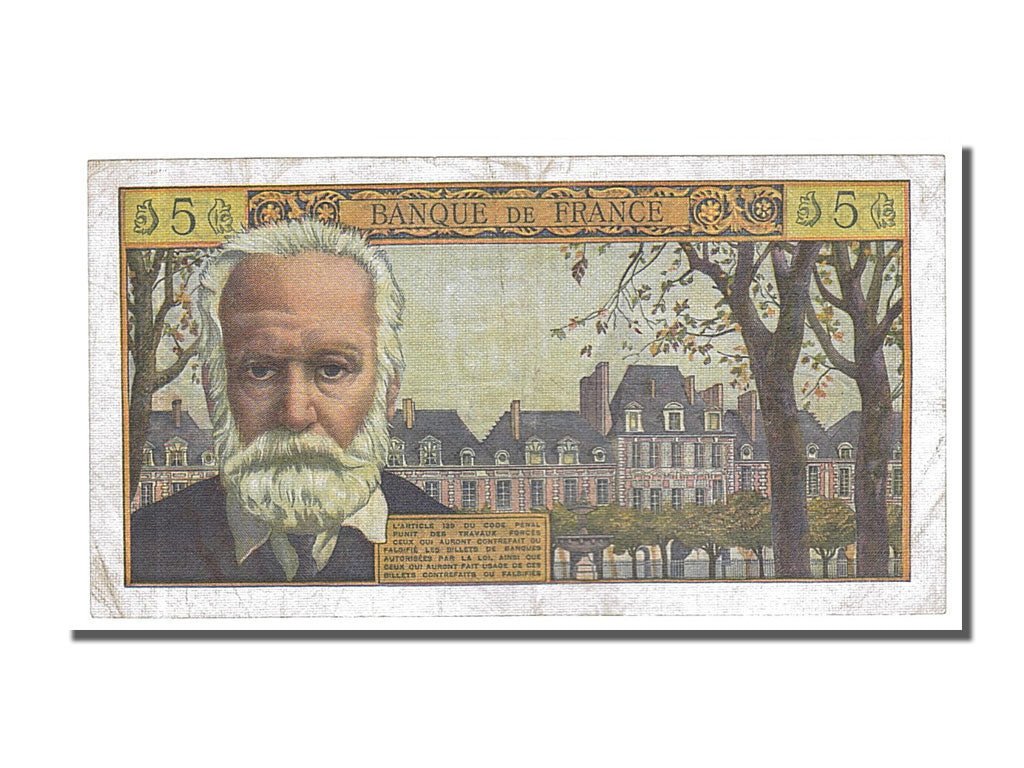 Banknot, Francja, 5 Nouveaux Francs, Victor Hugo, 1959, 1959-07-02, EF(40-45)