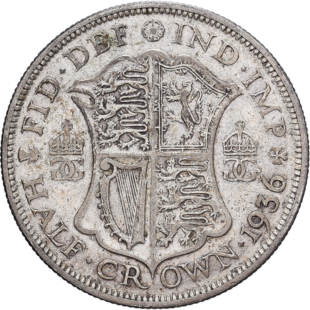 Great Britain, George V, Half crown, 1936, British Royal Mint, Silver, VF(20-25)