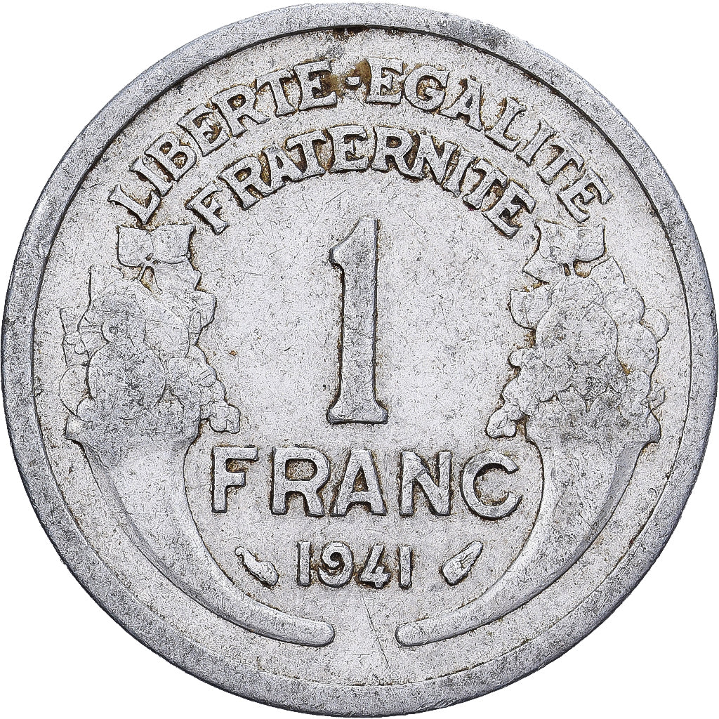 Frankreich, 1 Franc, Morlon, 1941, Paris, Aluminium, SS, KM:885a.1