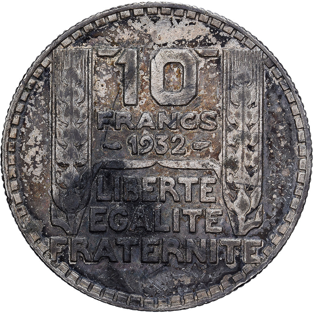 França, 10 Francs, Turin, 1932, Paris, Prata, EF(40-45), Gadoury:801, KM:878