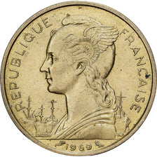 La Réunion, 20 Francs, 1969, Aluminum-Nickel-Bronze, EF(40-45), KM:11a