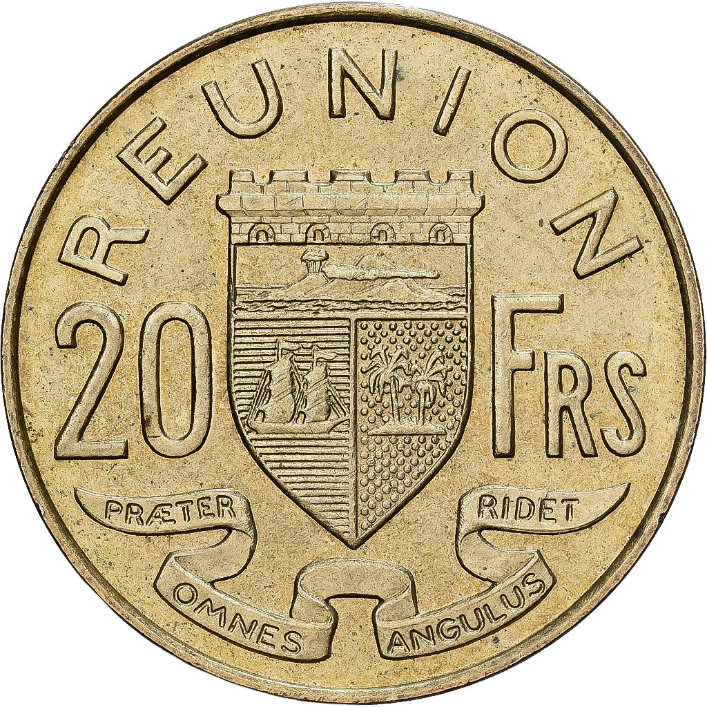 La Réunion, 20 Francs, 1969, Aluminum-Nickel-Bronze, EF(40-45), KM:11a