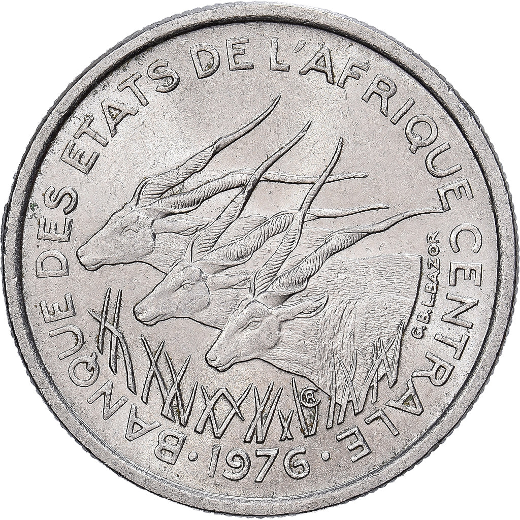 Central African States, 50 Francs, 1976, Paris, Nickel, AU(55-58), KM:11