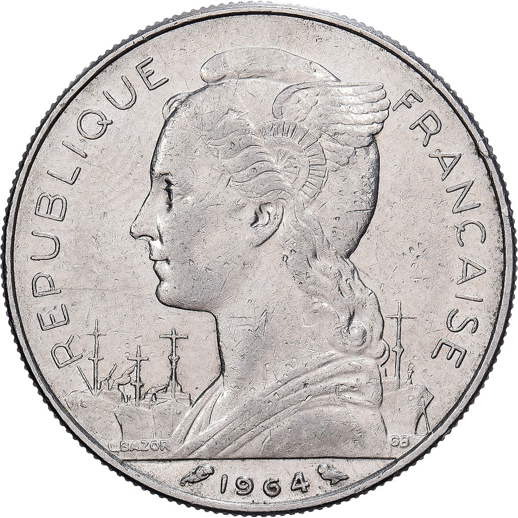 Reunion, 50 Francs, 1964, Nikiel, AU(50-53), KM:12