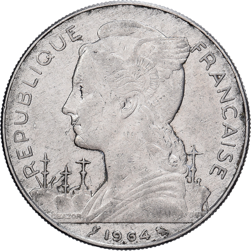 Reunion, 100 Francs, 1964, Paris, Nikiel, AU(50-53), KM:13