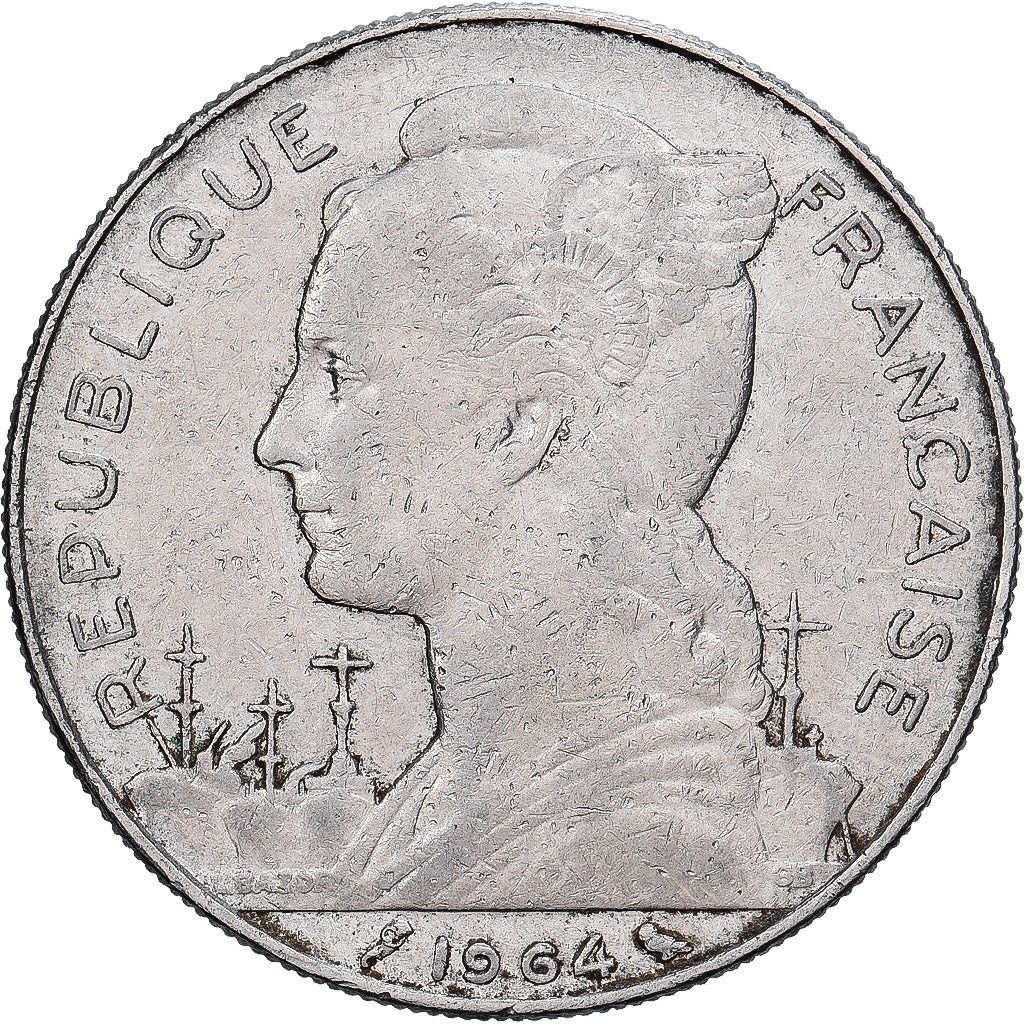 Reunion, 100 Francs, 1964, Paris, Nikiel, AU(50-53), KM:13