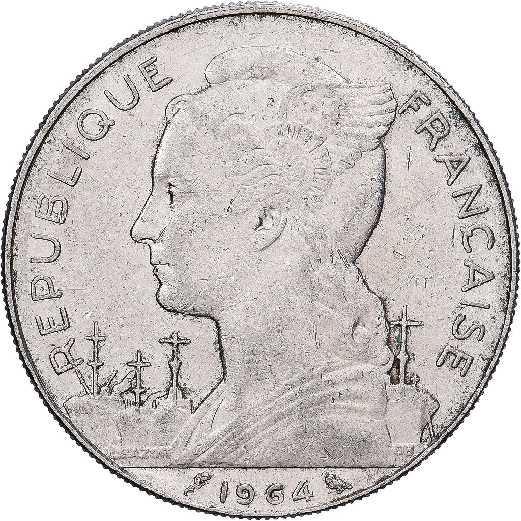 La Réunion, 100 Francs, 1964, Paris, Nickel, AU(50-53), KM:13