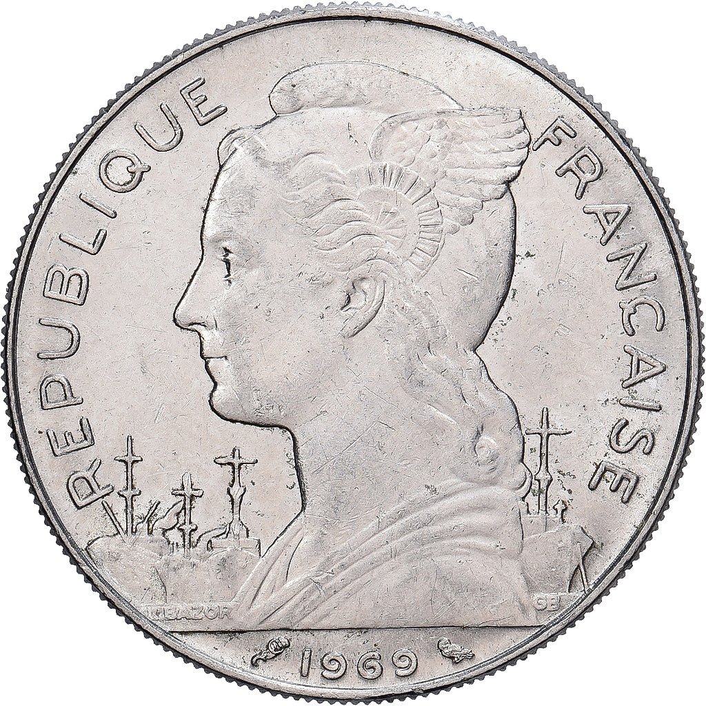 Coin, Réunion, 100 Francs, 1969, EF(40-45), Nickel, KM:13, Lecompte:106