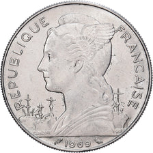 Coin, Réunion, 100 Francs, 1969, EF(40-45), Nickel, KM:13, Lecompte:106