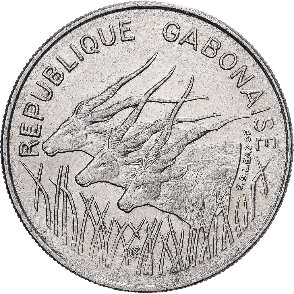Gabon, 100 Francs, 1972, Nickel, AU(50-53)