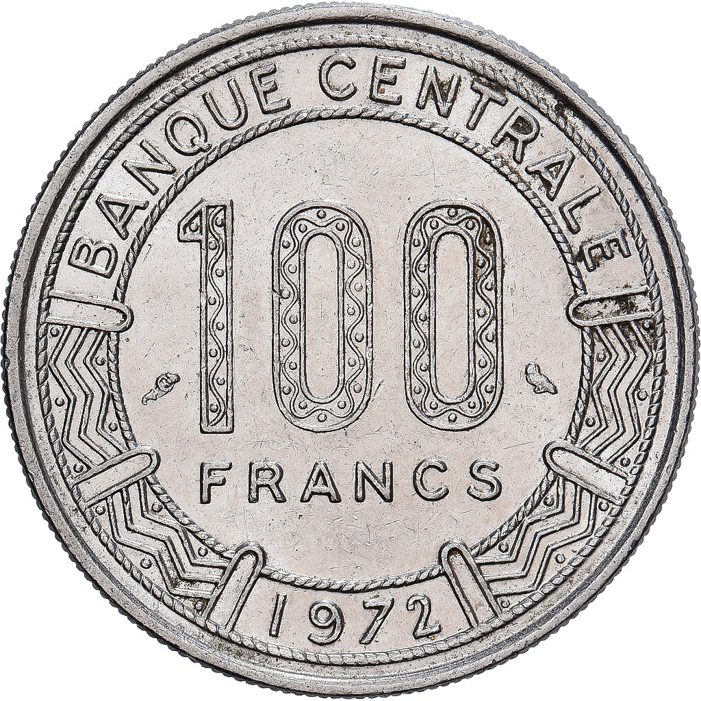 Gabon, 100 Francs, 1972, Nickel, AU(50-53)