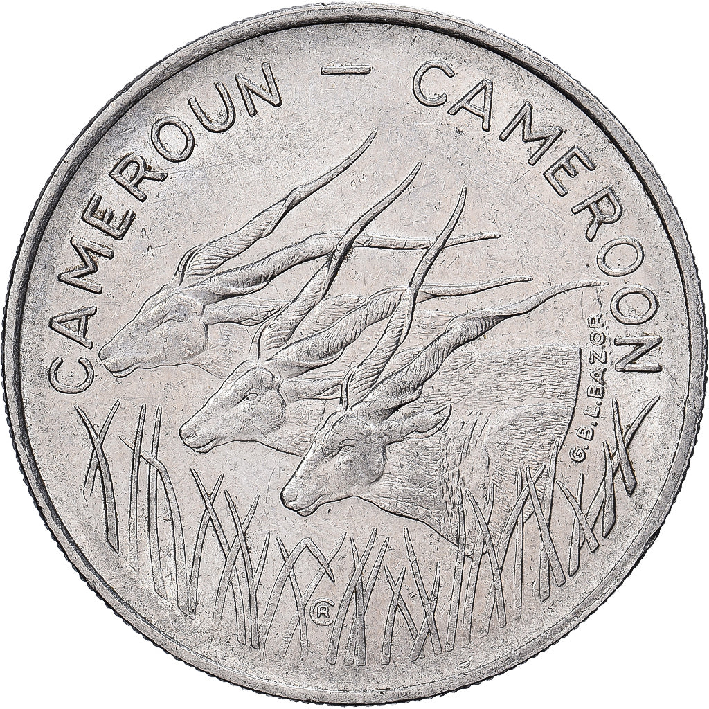 Kameroen, 100 Francs, 1975, type 2, Nickel, PR, KM:7