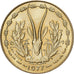 West African States, 10 Francs, 1977, Aluminum-Nickel-Bronze, AU(55-58), KM:1a