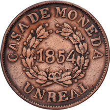 Argentina, BUENOS AIRES, Real, 1854, Buenos Aires, Copper, VF(30-35), KM:10