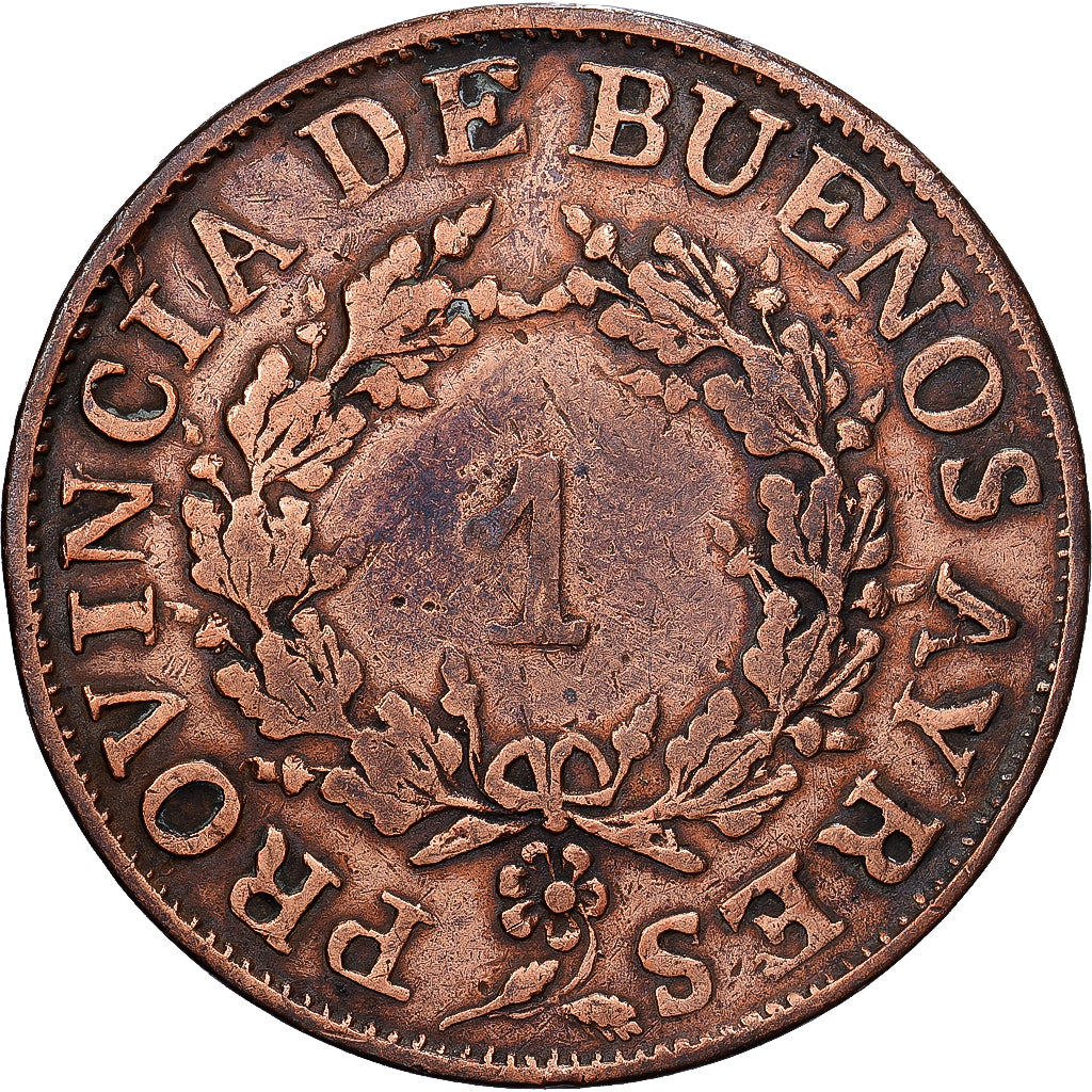 Argentina, BUENOS AIRES, Real, 1854, Buenos Aires, Copper, VF(30-35), KM:10