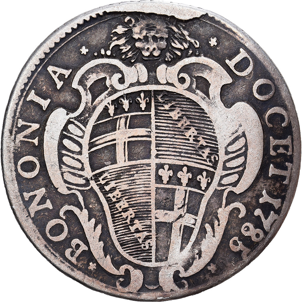 PAŃSTWO WATYKAŃSKIE, PAPAL STATES-BOLOGNA, Testone, Teston, 1785, Bologne