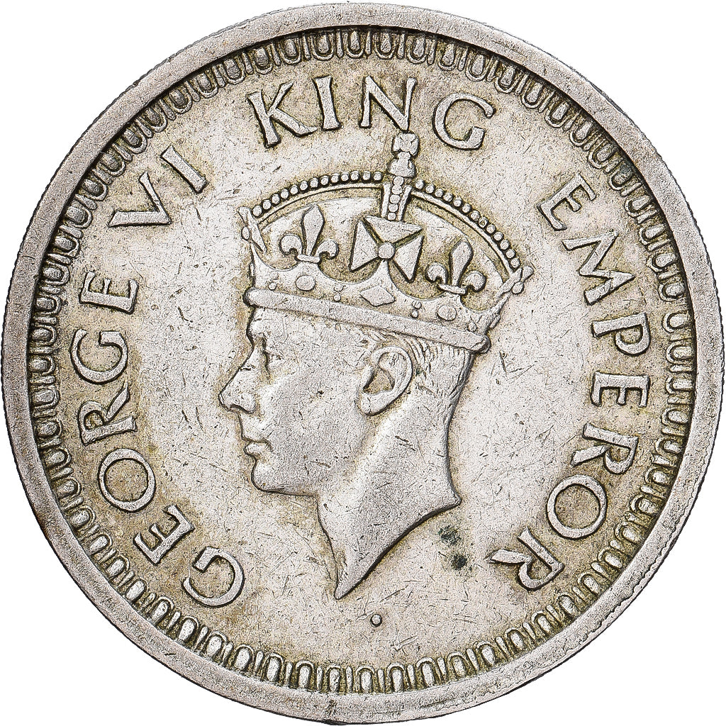 Britisch-Indien, George VI, Rupee, 1944, Bombay, Silber, SS, KM:557.1
