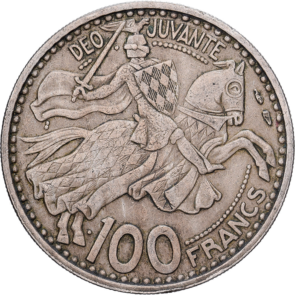 Monaco, Rainier III, 100 Francs, Cent, 1950, Copper-nickel, EF(40-45)
