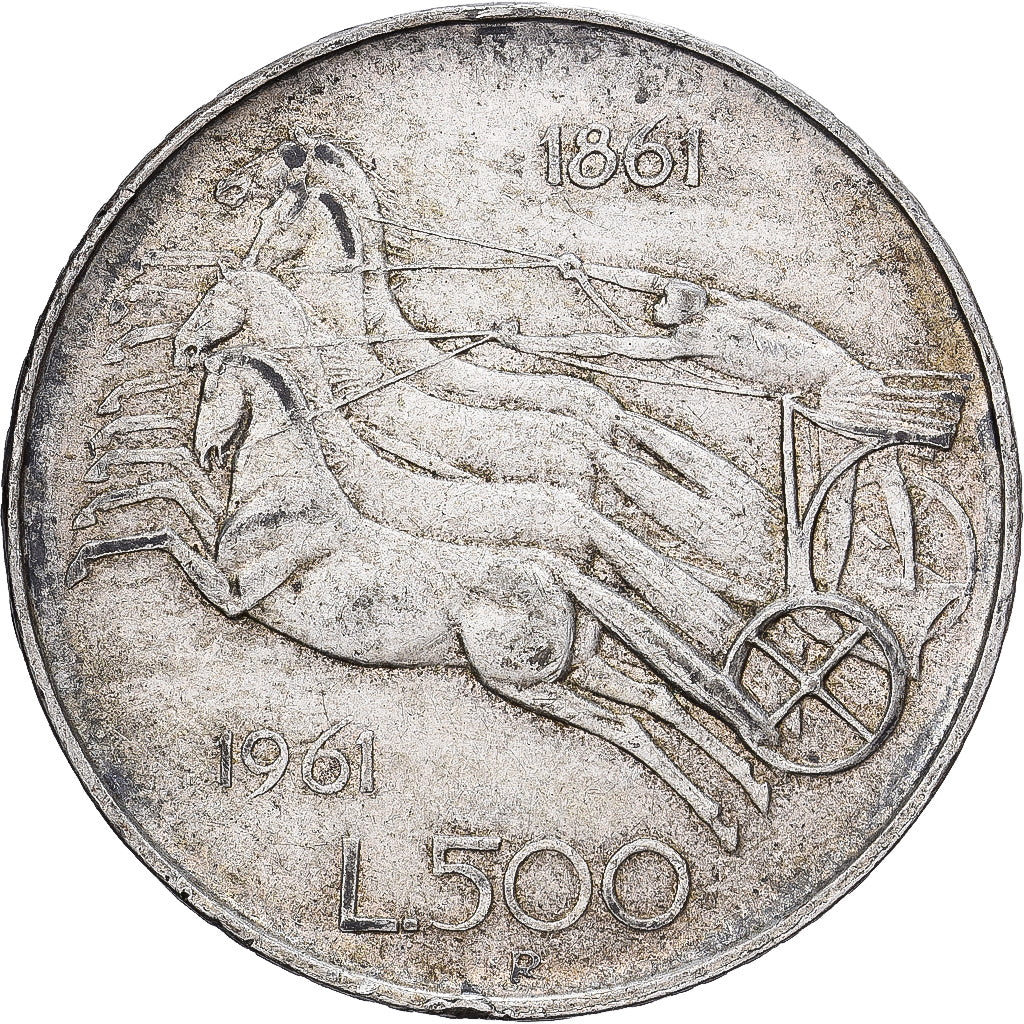 Moneta, Włochy, 500 Lire, 1961, Rome, EF(40-45), Srebro, KM:99
