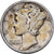 États-Unis, Dime, Mercury Dime, 1945, U.S. Mint, Argent, TB+, KM:140
